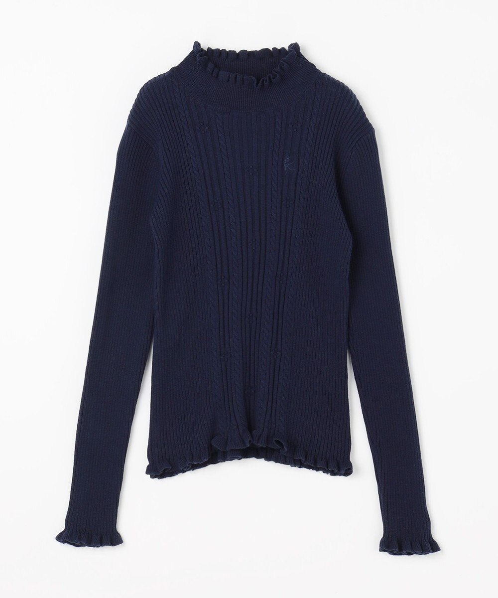 組曲 KIDS 【150-160㎝】フラワードット リブニット 