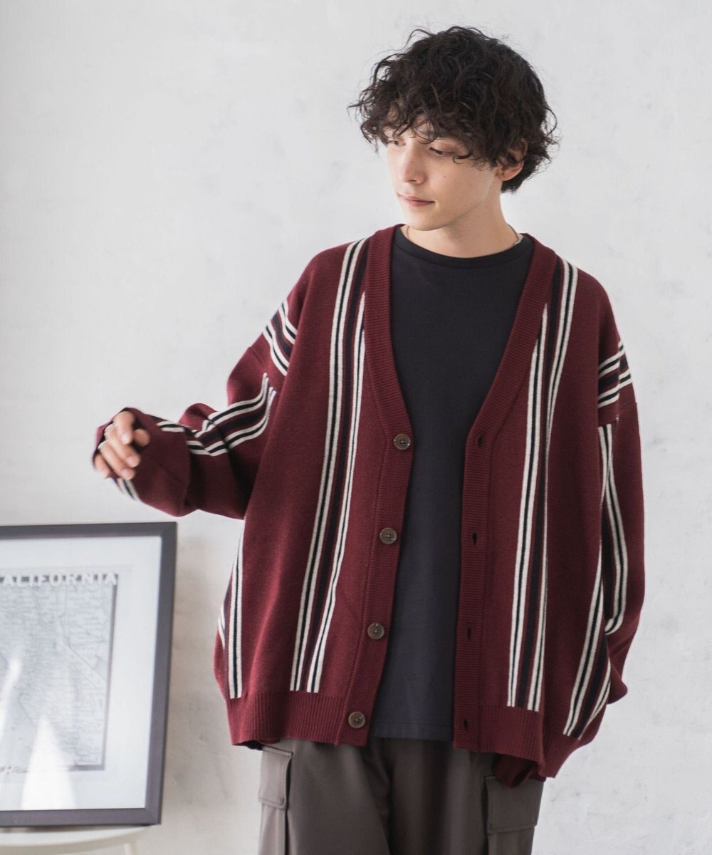 WEGO ルーズフィット総柄カーディガン 