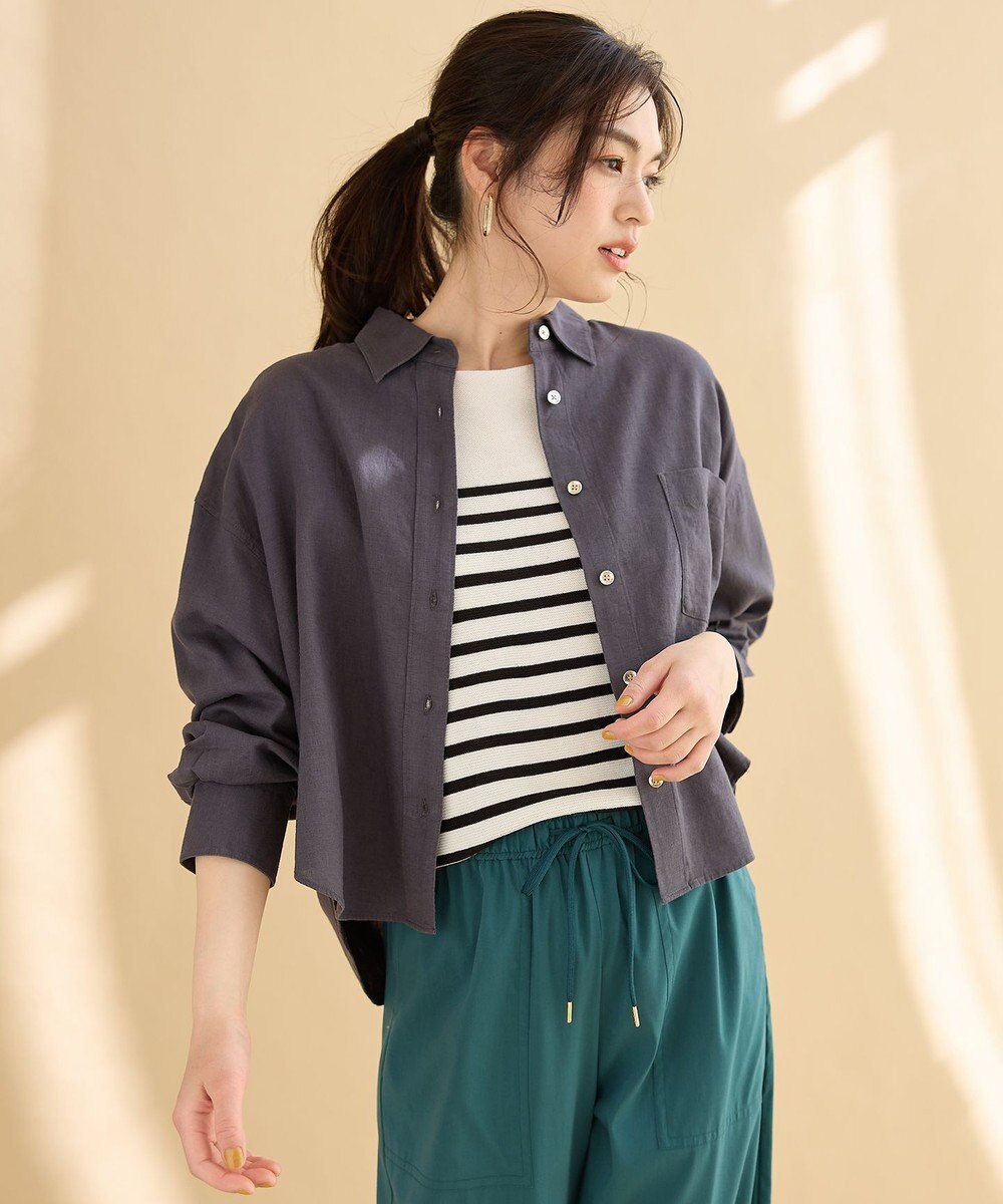 ANY 【手洗い可能】ヨーロピアンリネンシャツブラウス 