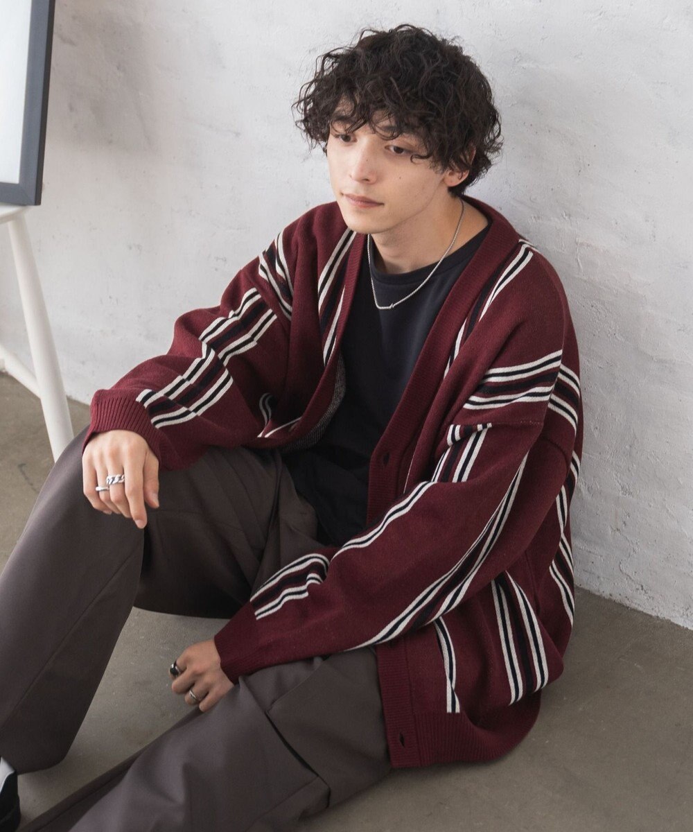 WEGO ルーズフィット総柄カーディガン 