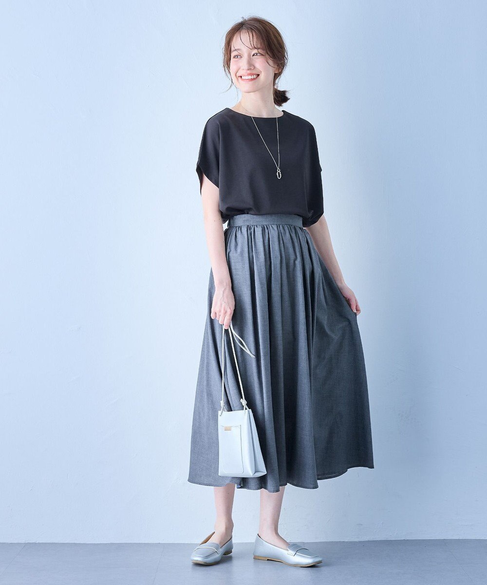 ANY 【大好評につき新色追加！/ウエストゴム】シャンブレーライクフレアスカート 