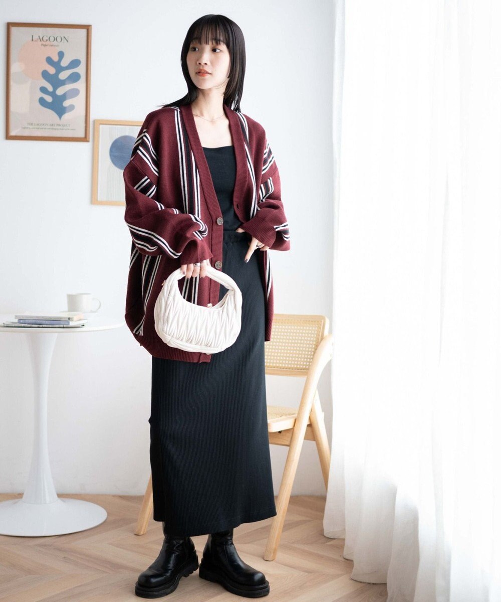 WEGO ルーズフィット総柄カーディガン 