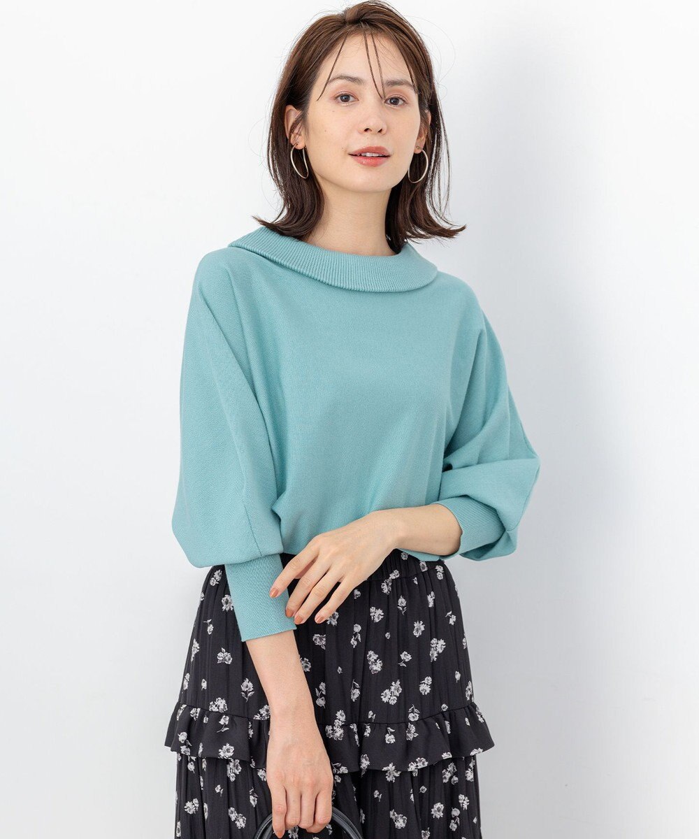 組曲 S 【加藤ローサさん着用 / 前後着用可】スムースストレッチロールネック ニット 