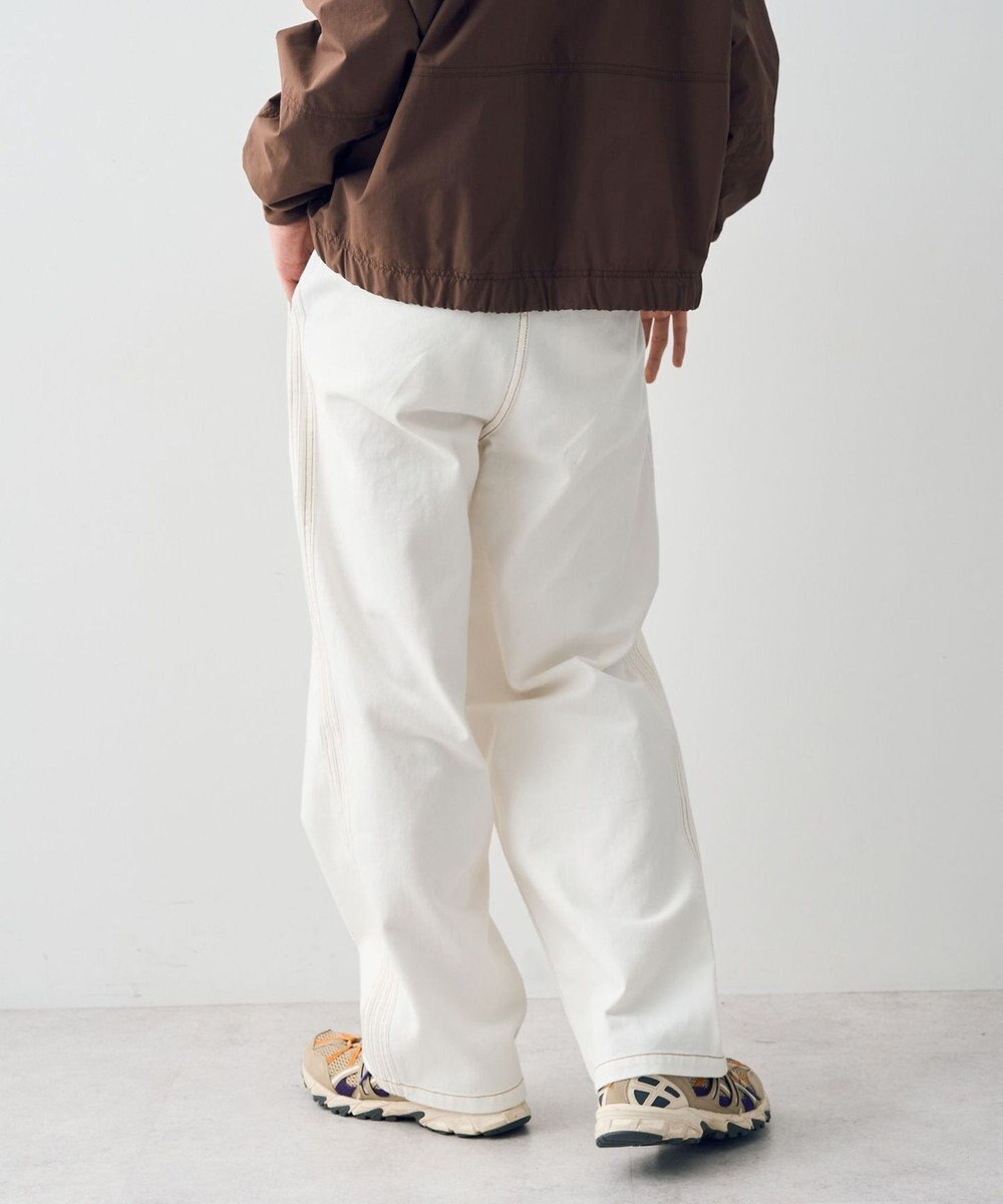 CRAFT STANDARD BOUTIQUE 【ユニセックス】ホワイトデニム2タックワイドテーパードパンツ 