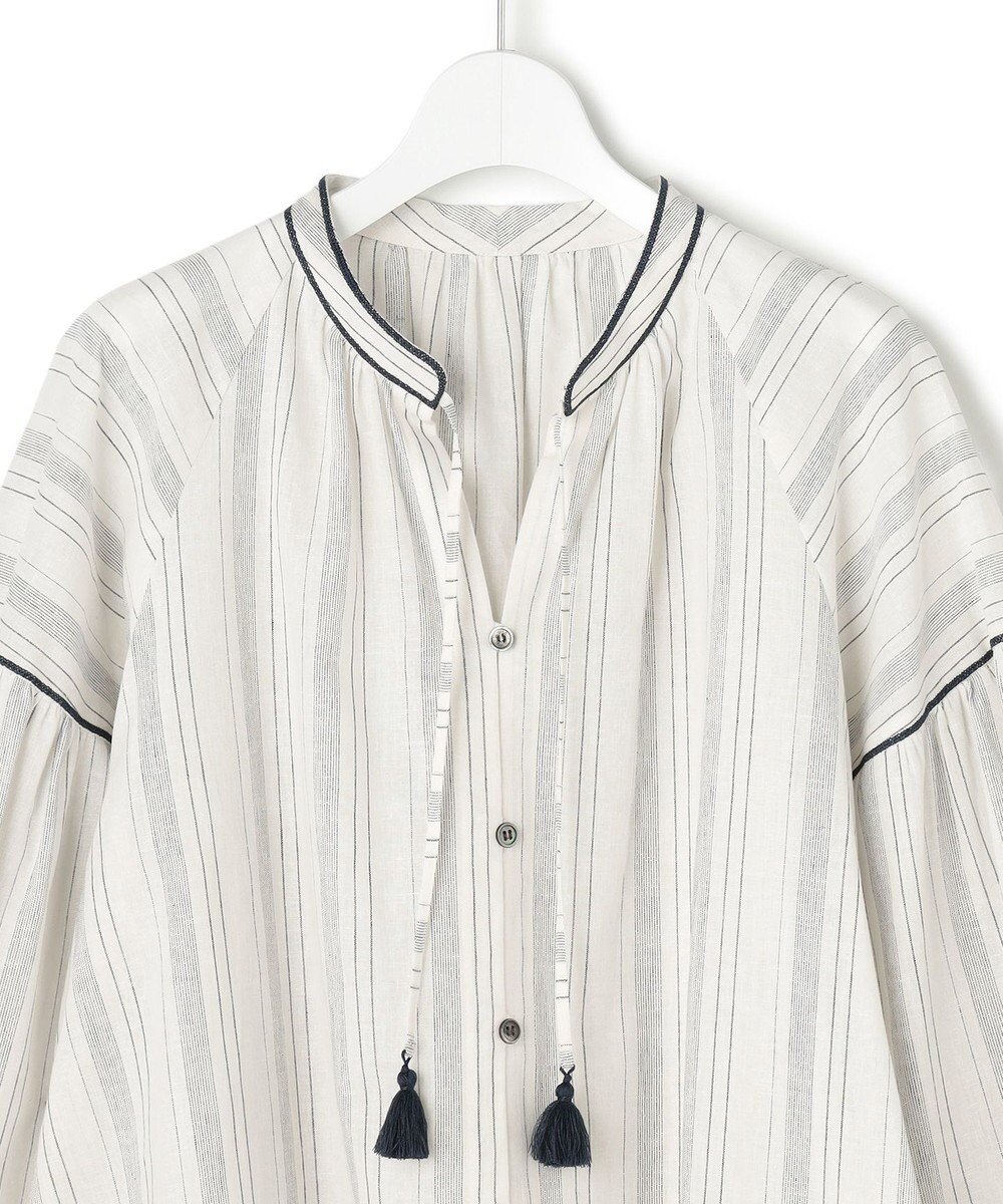 23区 L 【SLOW/一部店舗限定】ストライプエンブロイダリー ブラウス 