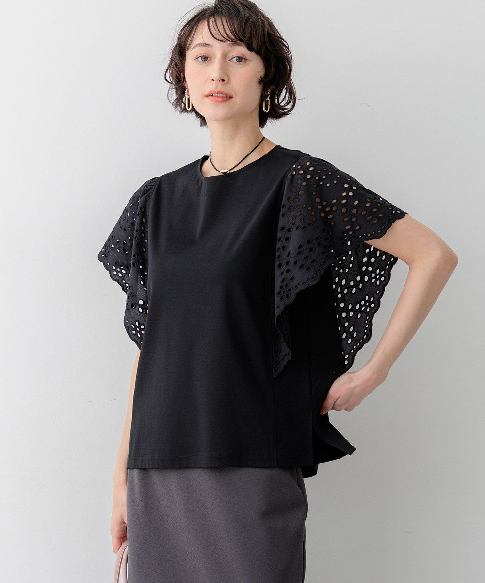23区 S 【先行予約】カットワークエンブロイダリー デザインスリーブ トップス 