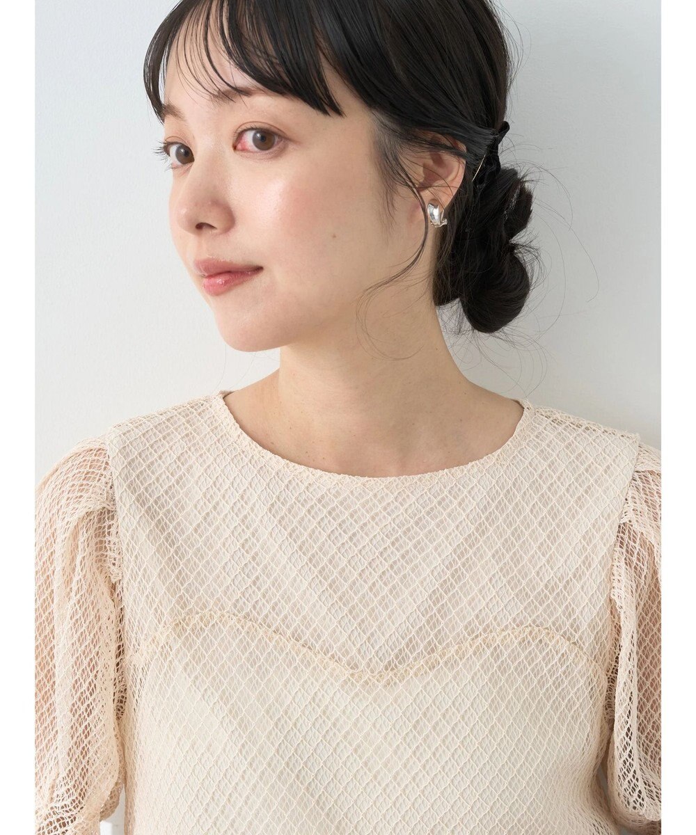 earth music&ecology 袖シアーレースプルオーバー 