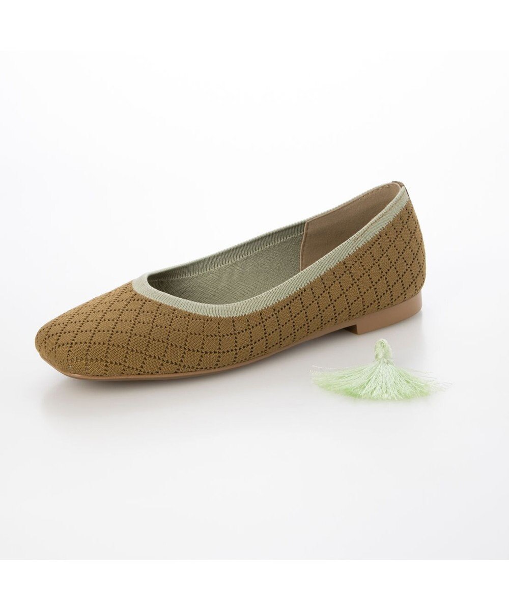 ing <ing>【サステナブル】２WAYスクエアトゥニットパンプス 