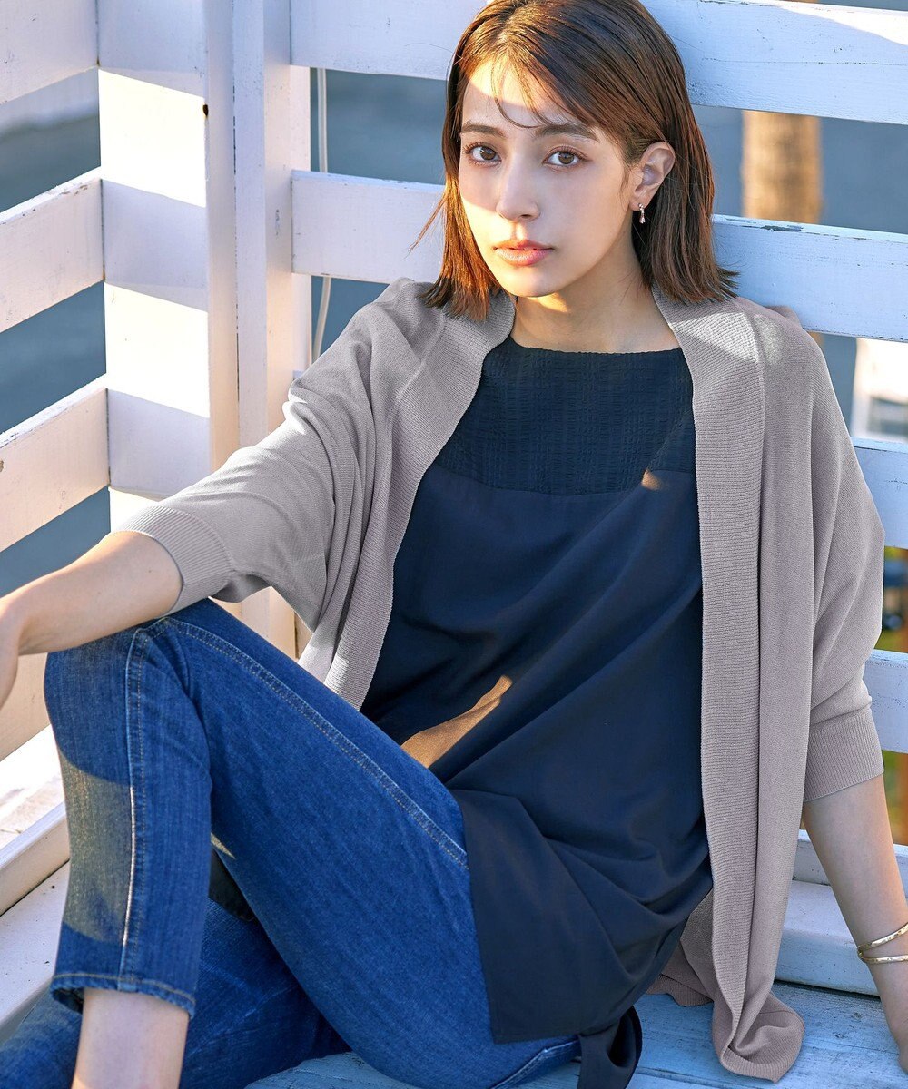 Tiaclasse L 【洗える】体型カバーも叶うドルマンニットカーディガン 