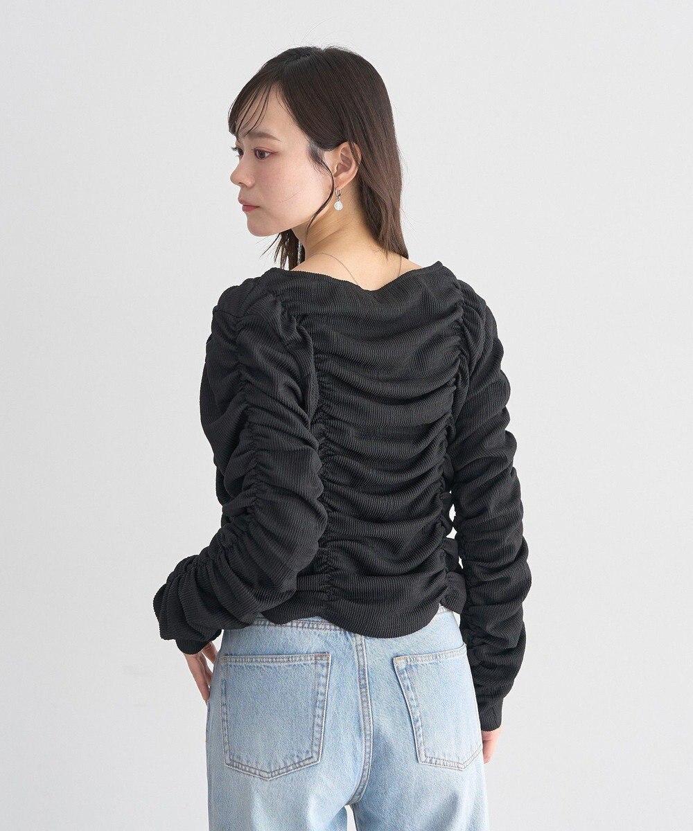 earth music&ecology フロントホックシャーリングトップス 