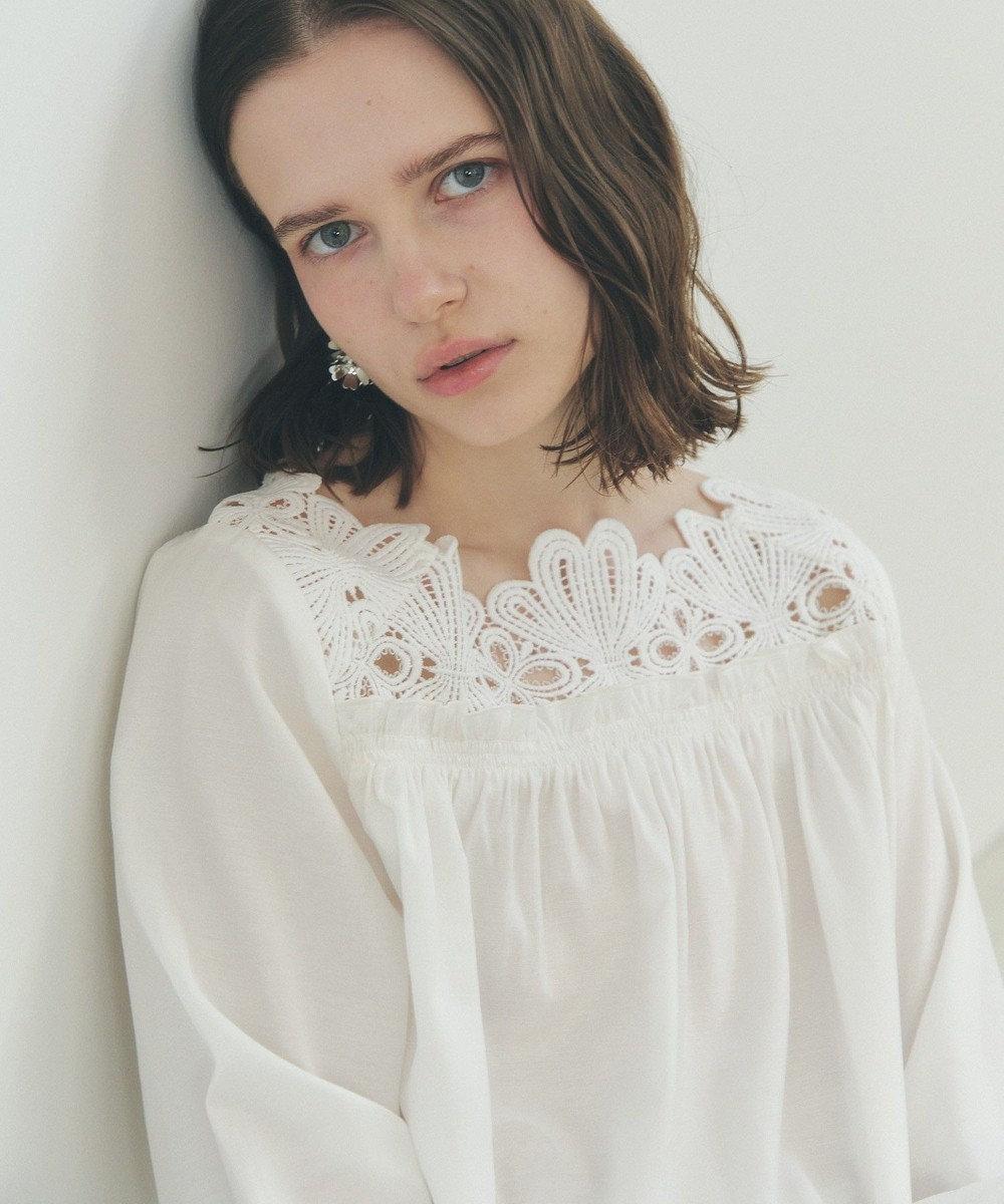 YECCA VECCA フラワーレースブラウス 