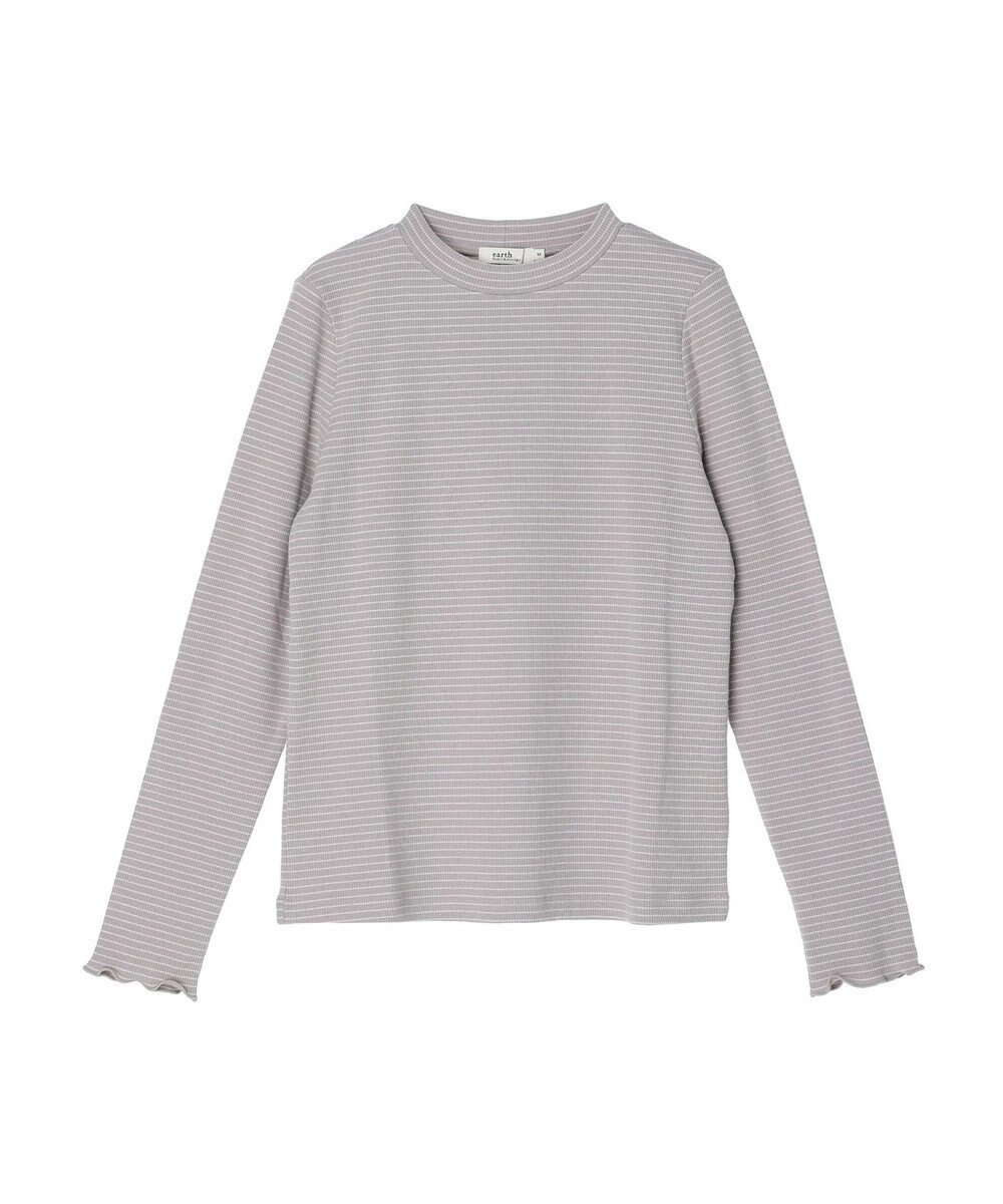 earth music&ecology マイクロボーダーリブプルオーバー 