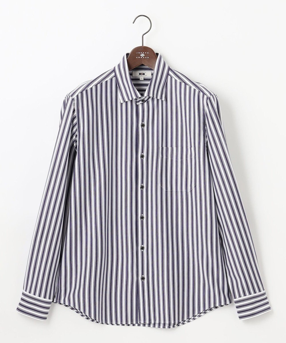 JOSEPH ABBOUD 【キングサイズ・快適な着心地・イージーケア】コンフォートジャージー ストライプ シャツ 
