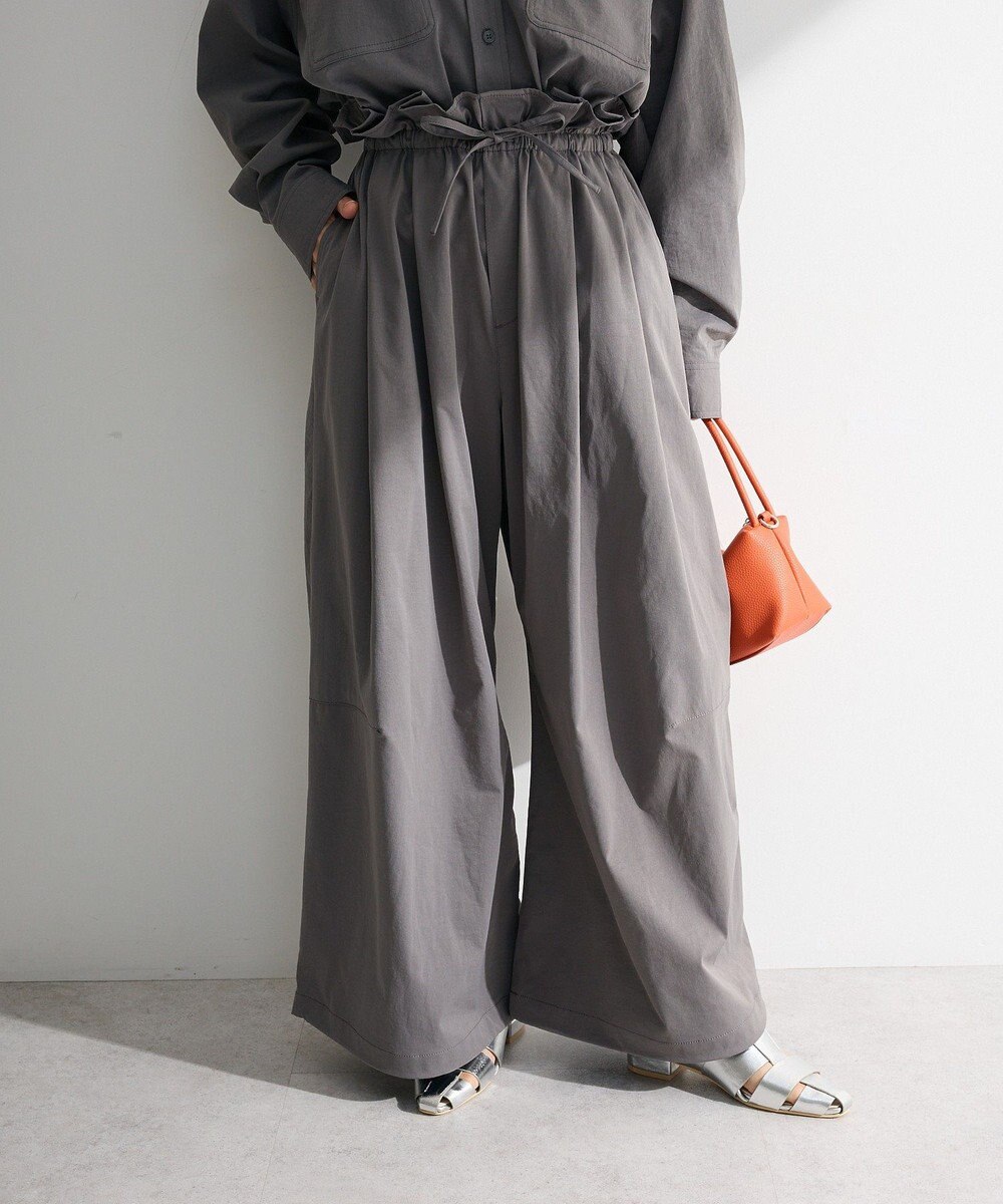 Green Parks ウエストフリルワイドコクーンパンツ 