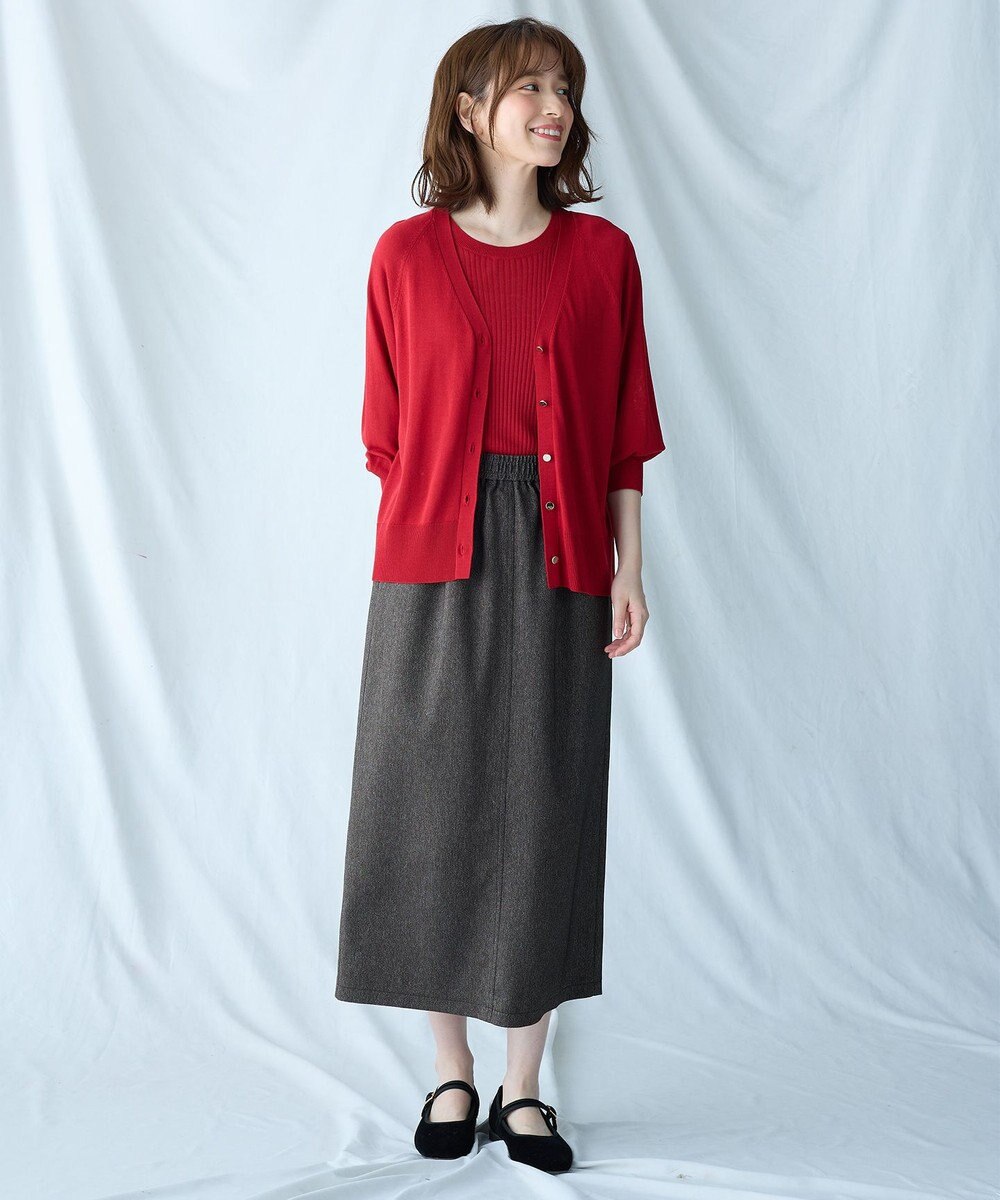 ANY 【2SET】ニットツインセット（半袖ニット＋Vネックカーデ） 