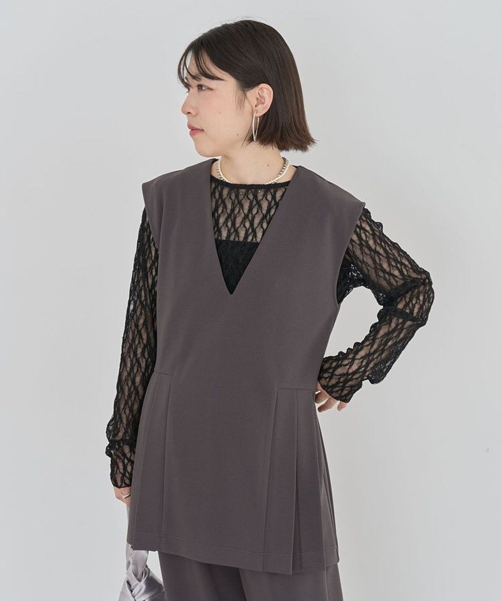 Green Parks パネルラインレースカットプルオーバー 