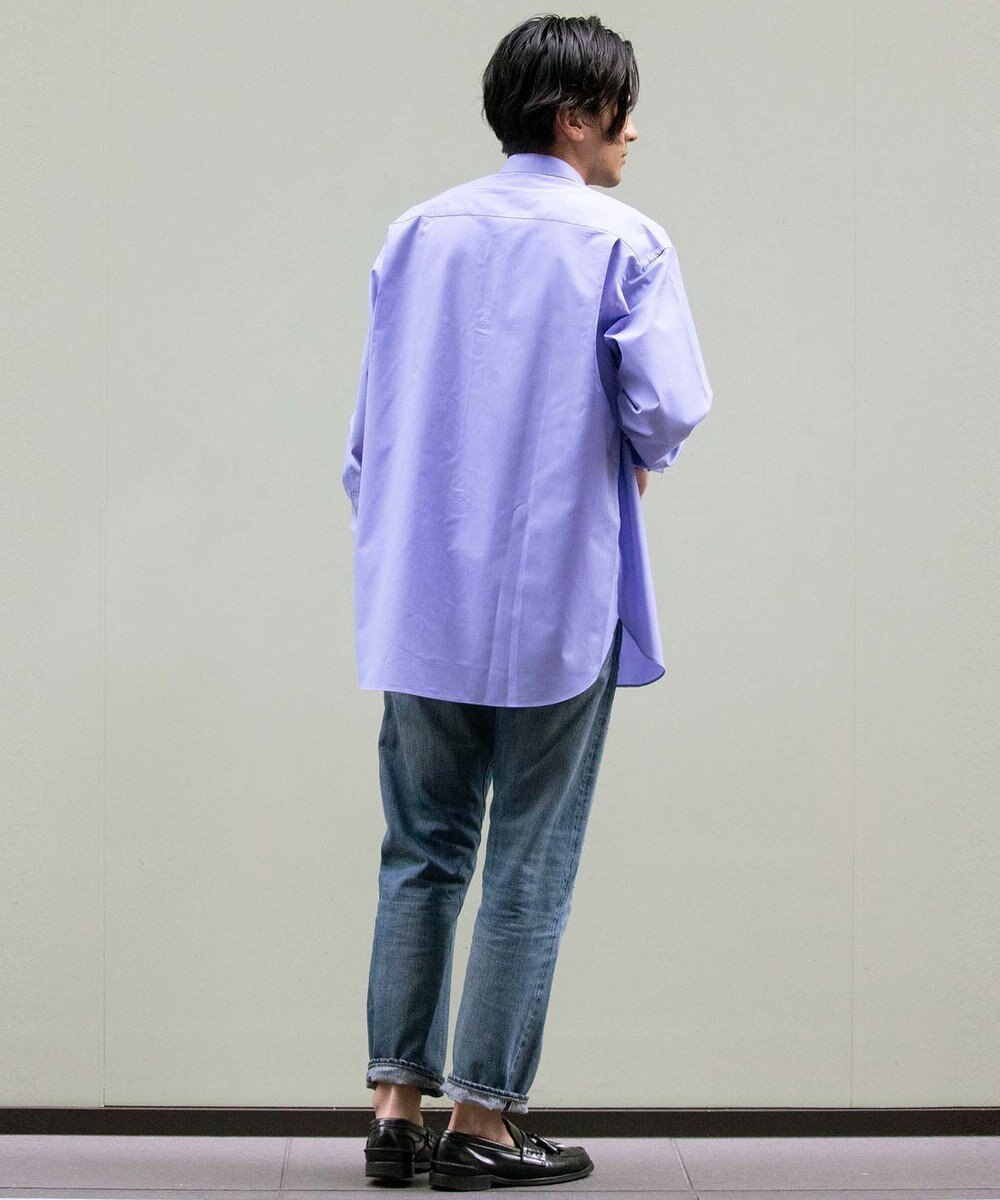 KASHIYAMA GIZA 100/2 バンドカラーシャツ 