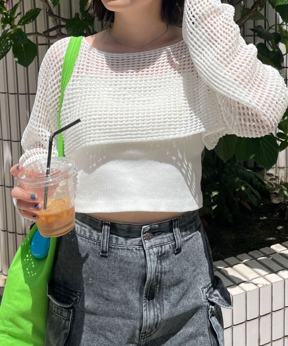 WEGO ラメショートニットプルオーバー 