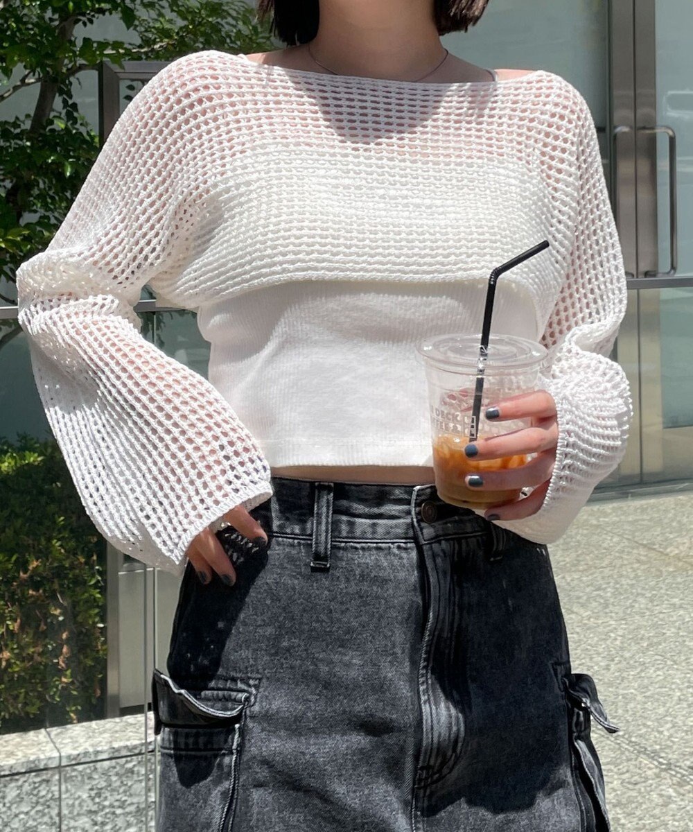 WEGO ラメショートニットプルオーバー 