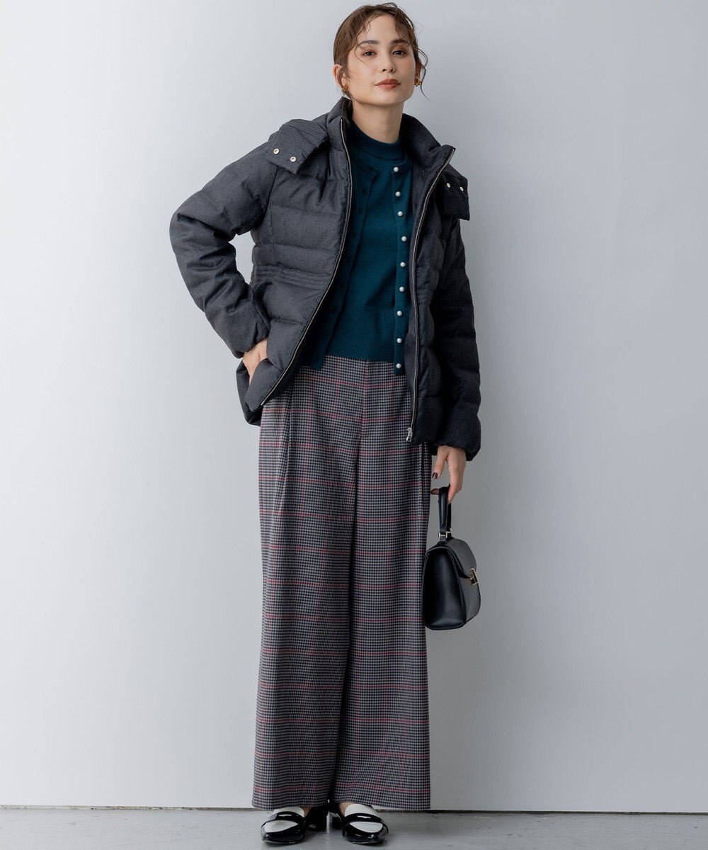 組曲 【洗える・2WAY】ライトタフタショートダウン 