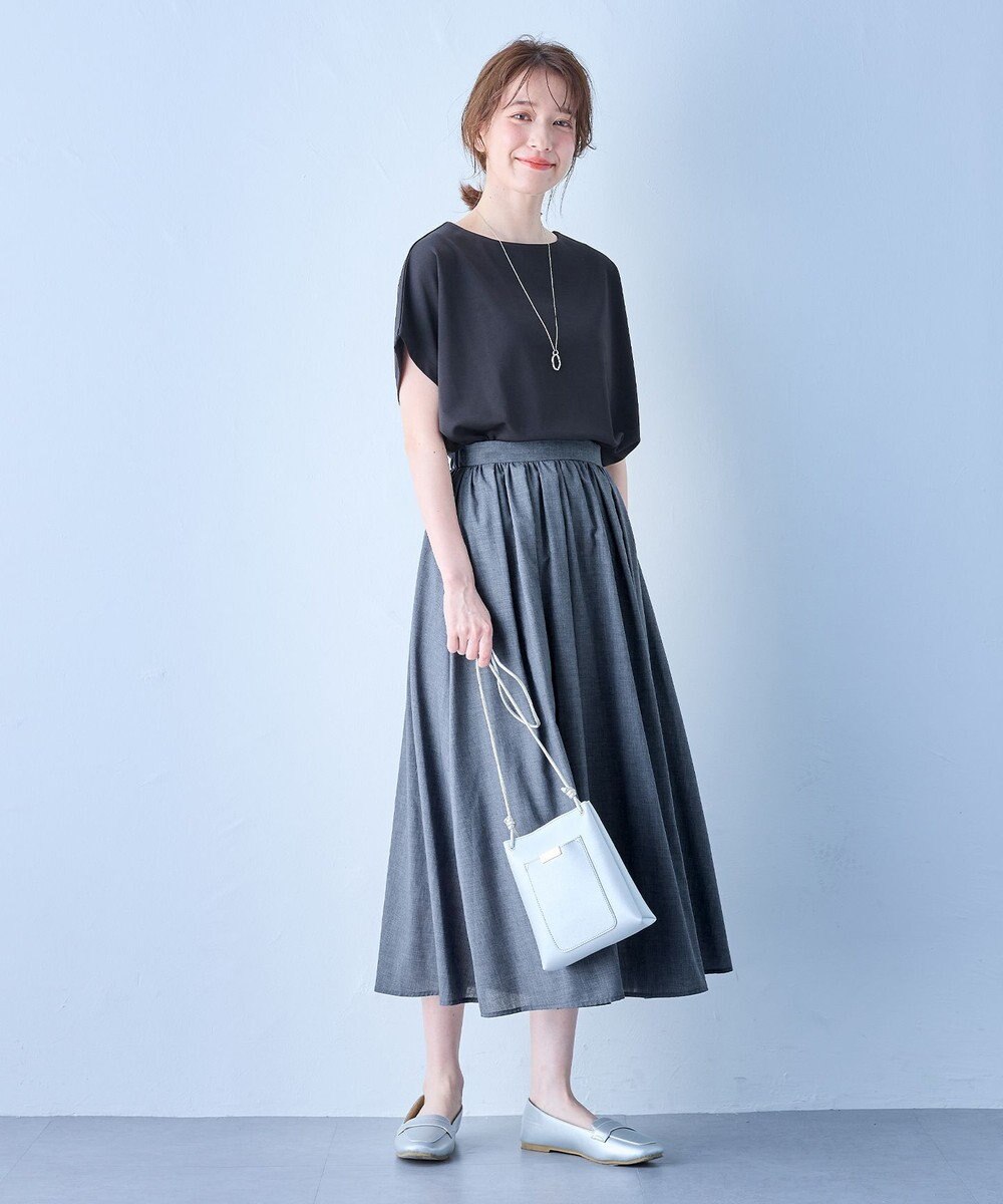ANY 【大好評につき新色追加！/ウエストゴム】シャンブレーライクフレアスカート 