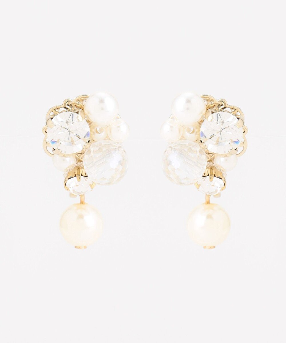 ANY SIS ドロップパール調ジュエル イヤリング 