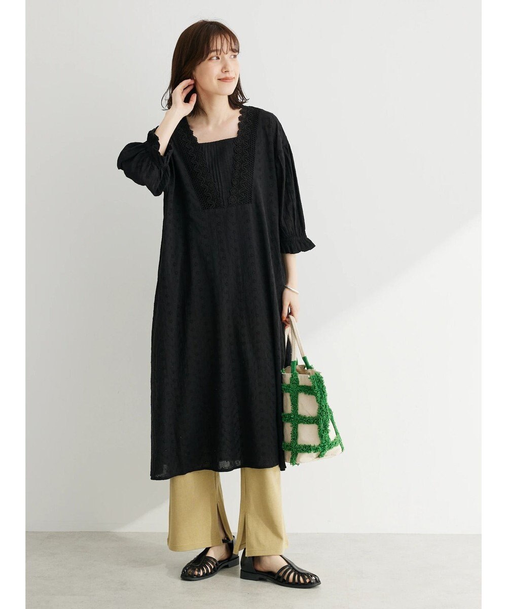 Green Parks Ｉ　胸元レース７分袖ワンピース 