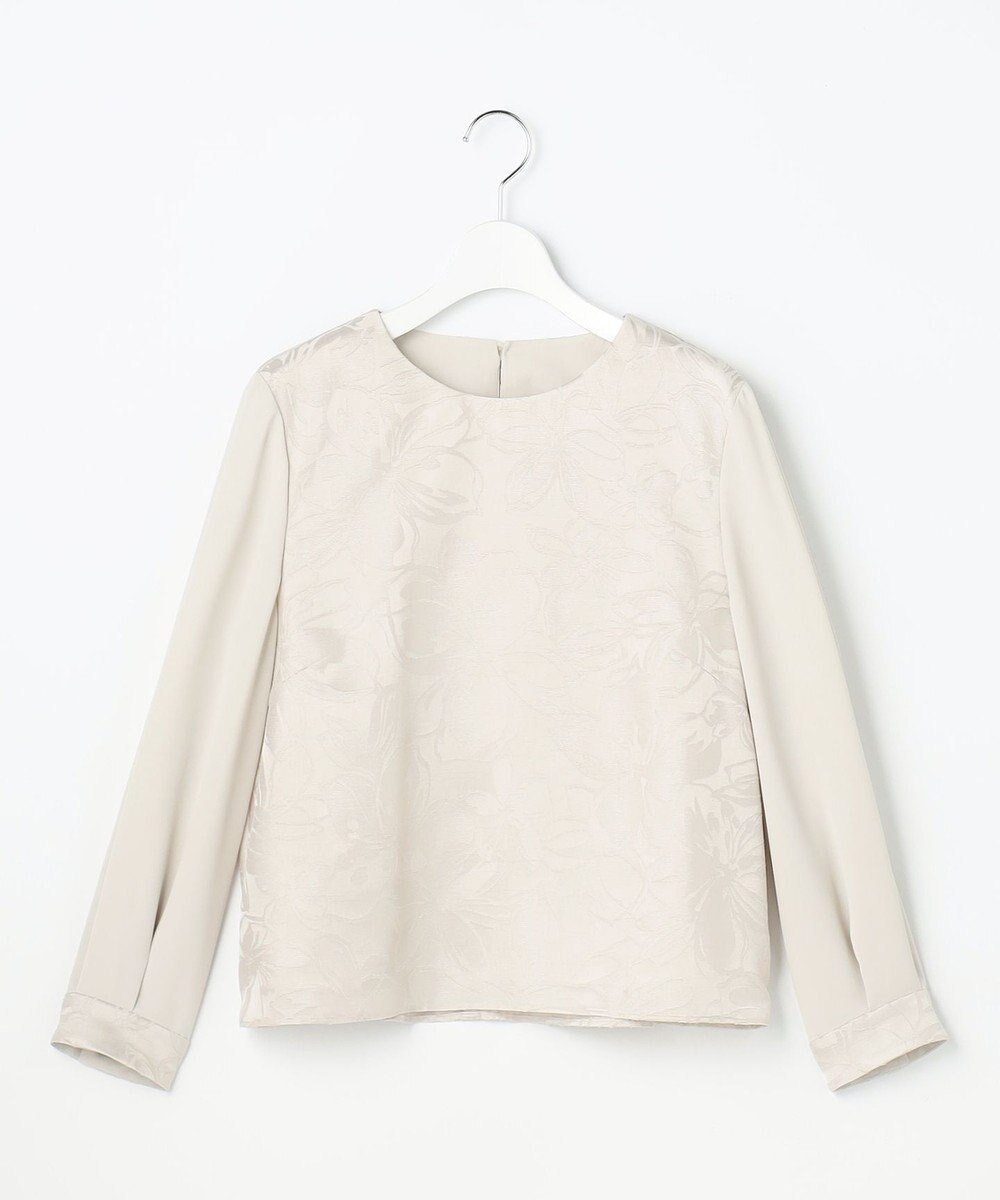 自由区 L 【カタログ掲載・セットアップ対応】フラワーオパールプリントブロッキング ブラウス 