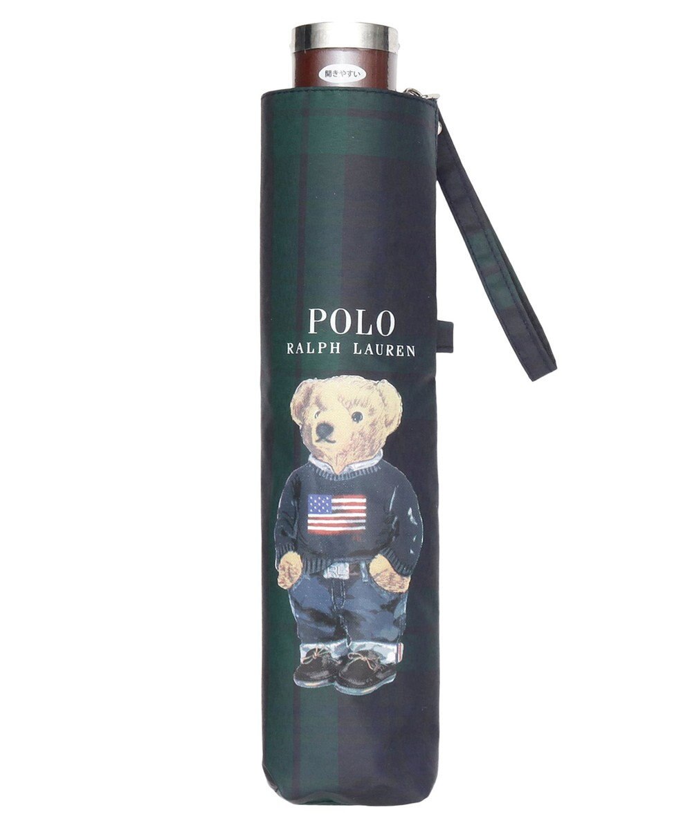 MOONBAT 【軽量】POLO RALPH LAUREN 晴雨兼用日傘 折りたたみ傘 チェック／遮光 遮熱 UV 簡単開閉 