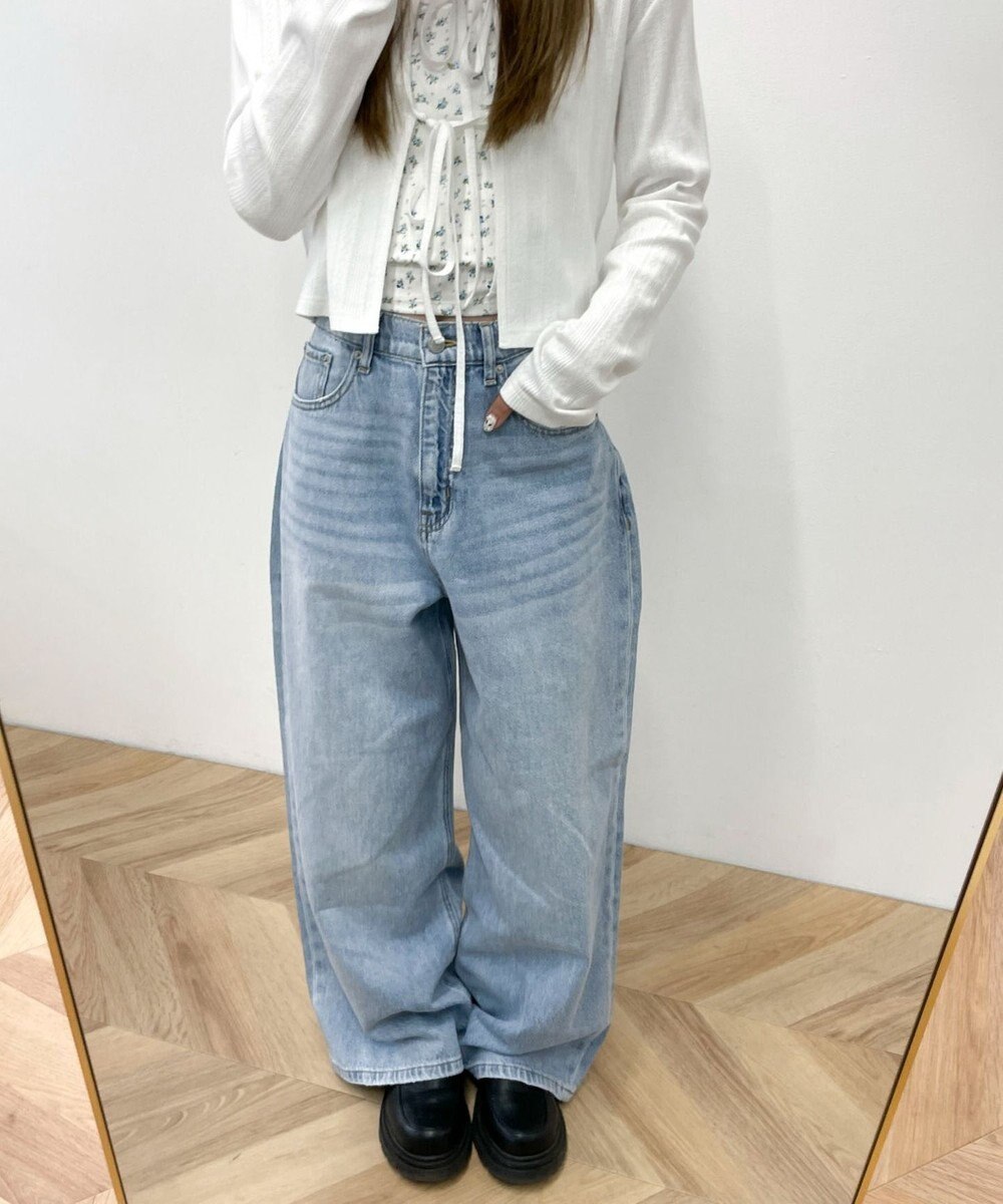 WEGO サマーデニムルーズワイドパンツ 