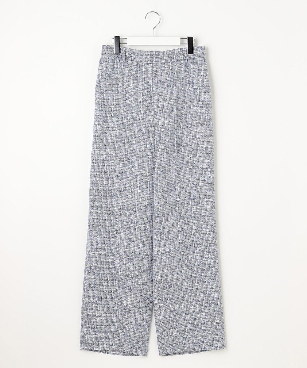 自由区 【セットアップ対応・洗える】ライトミックスツイードワイドストレート パンツ 