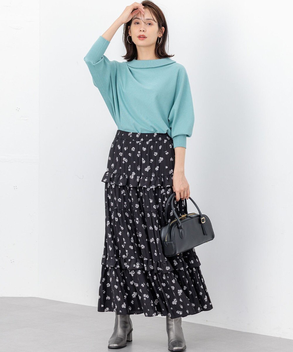 組曲 S 【加藤ローサさん着用 / 前後着用可】スムースストレッチロールネック ニット 