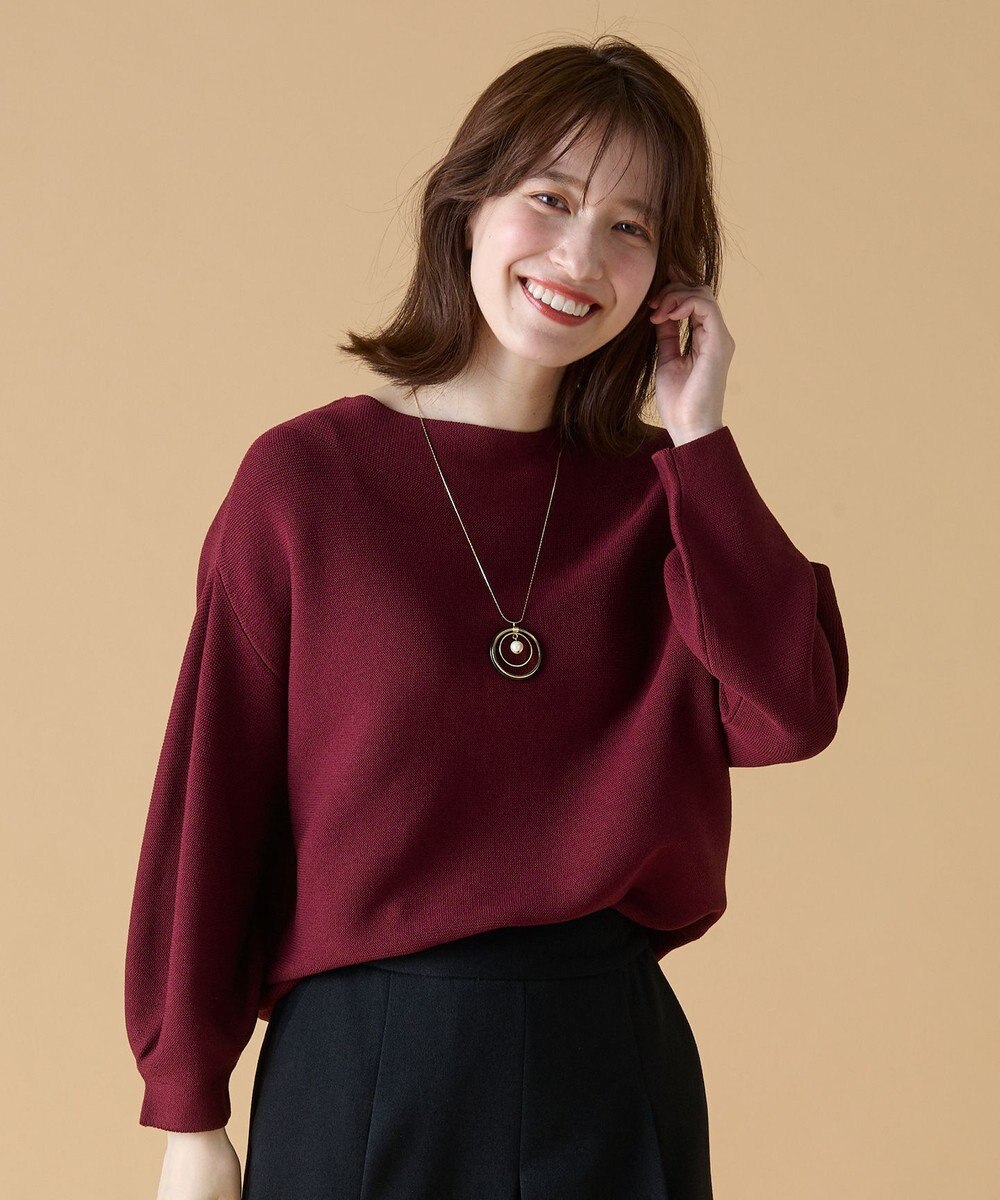 ANY 【洗濯機可】パフスリーブガーターニット 