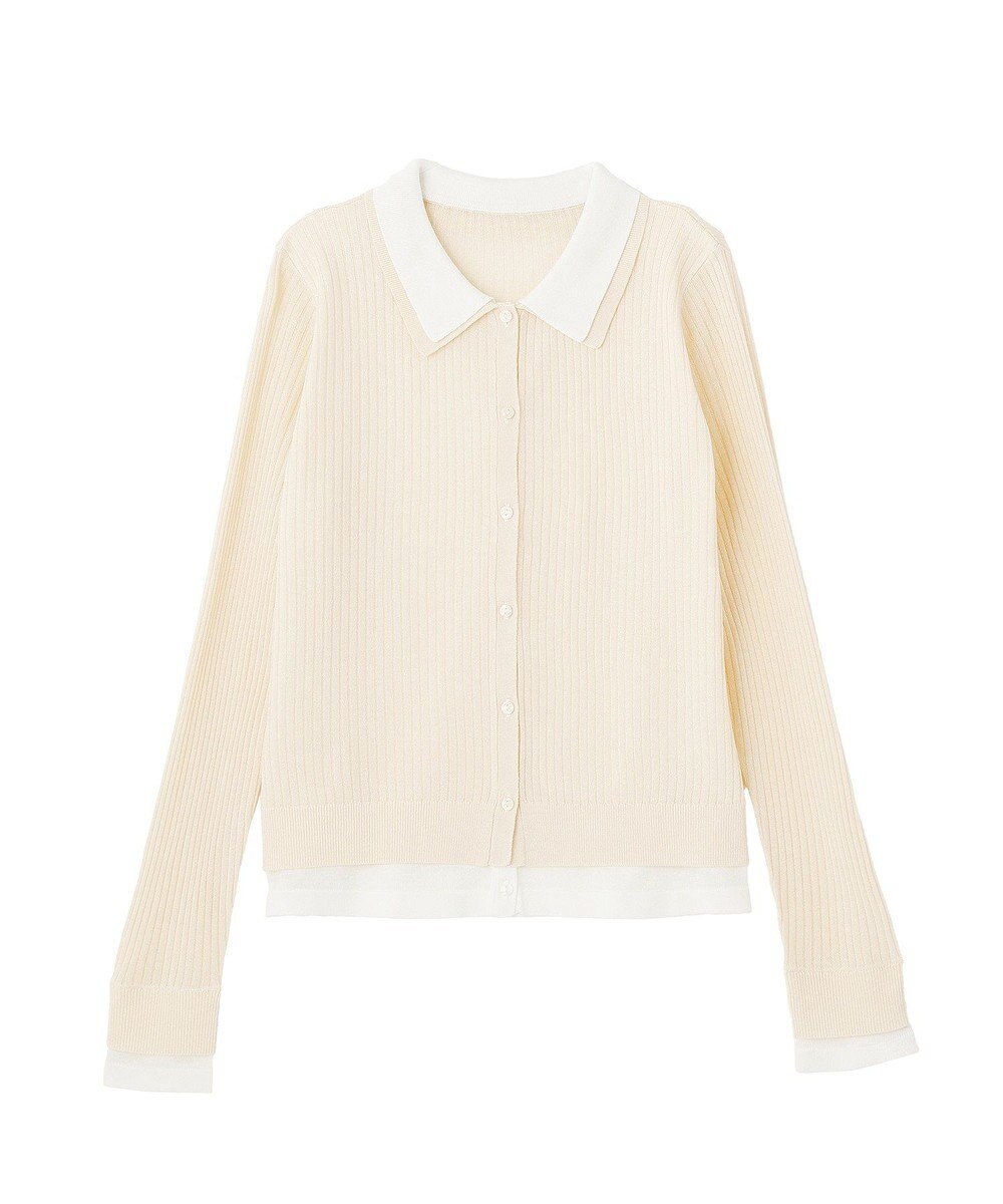 CRAFT STANDARD BOUTIQUE レイヤードポロ衿カーディガン 