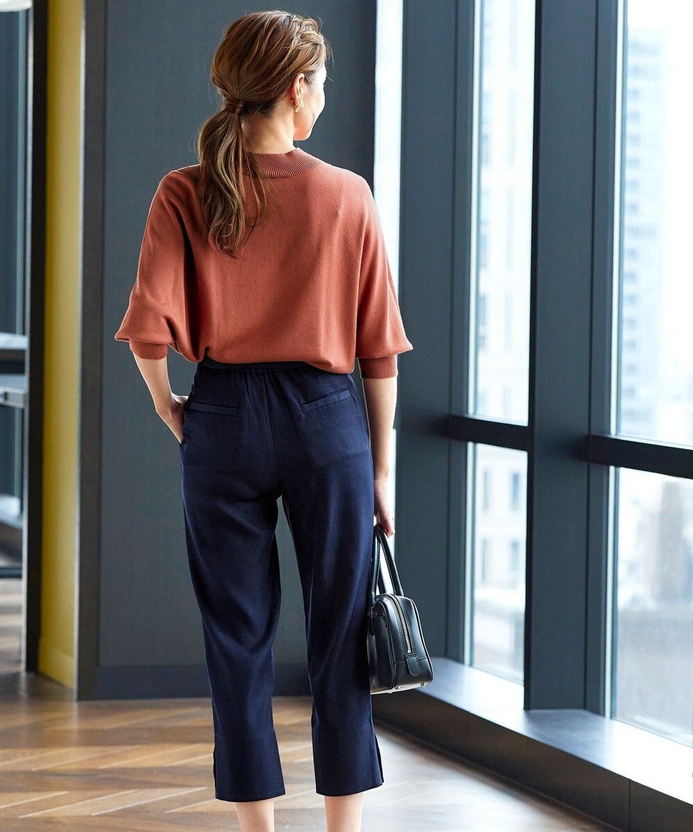 Tiaclasse 【洗える】スリットパールテーパードパンツ 