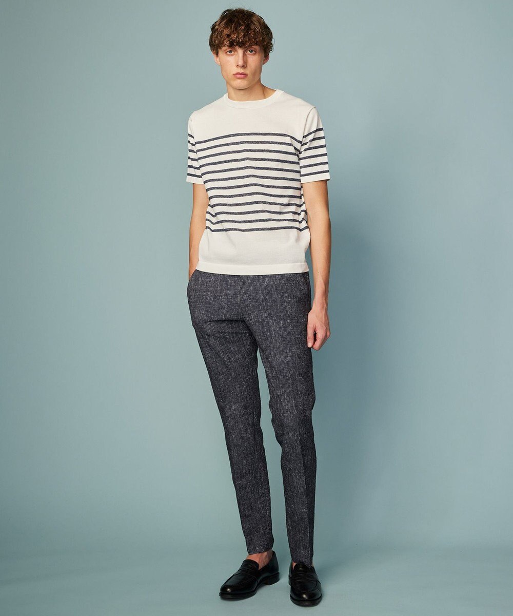 JOSEPH ABBOUD 【清涼感/ストレッチ/洗える】クールスキン ボーダーT ニット 