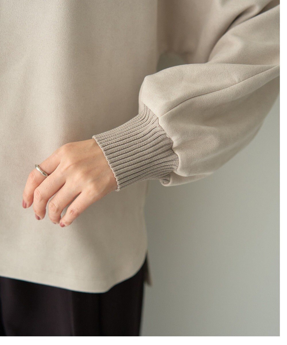 YECCA VECCA フェイクスエードデザインステッチプルオーバー 