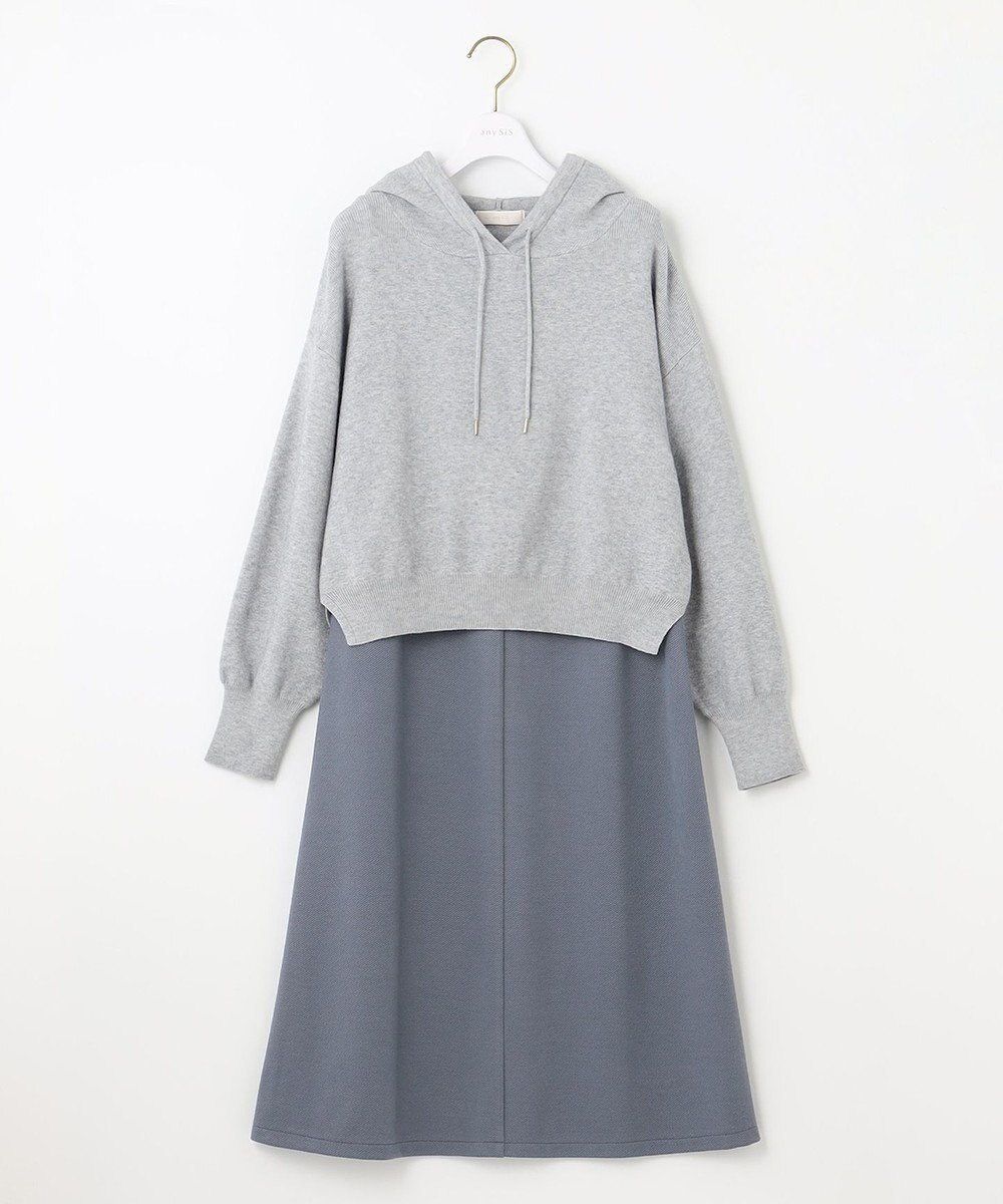 ANY SIS 【2SET】ニットパーカー×ジャンパースカート セット 