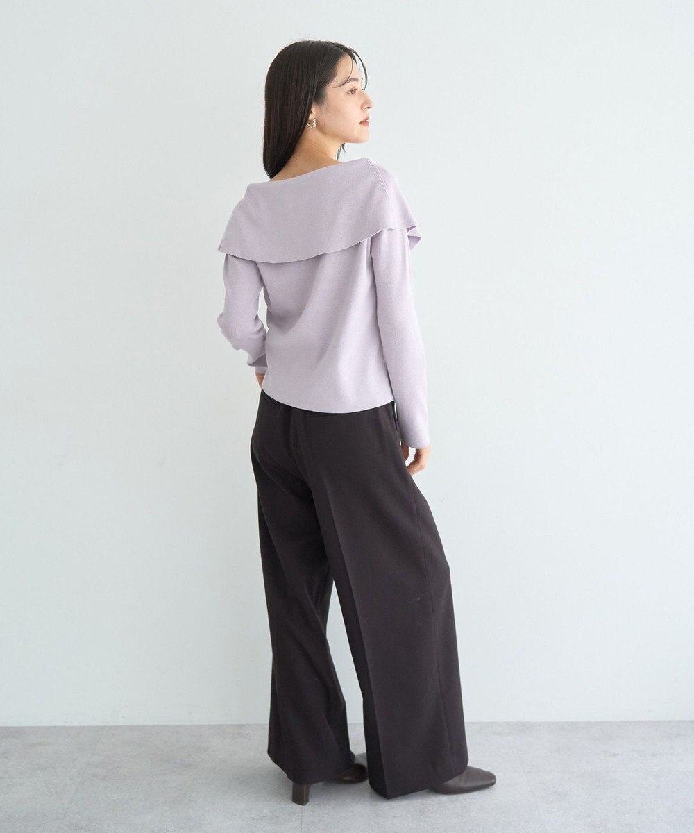 YECCA VECCA 金釦アクセントベルトワイドパンツ 