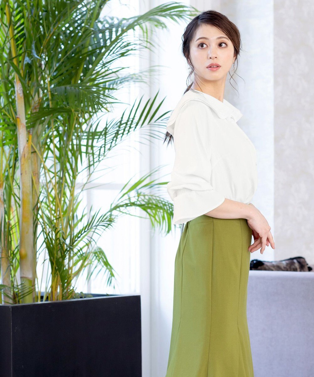 Tiaclasse L 【洗える】フレアカラーブラウス 