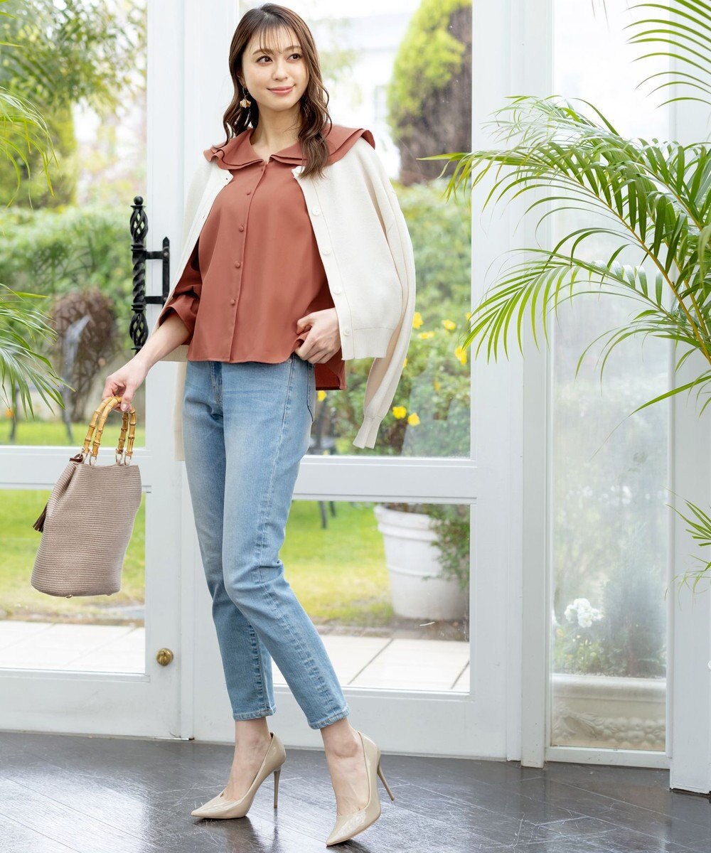 Tiaclasse L 【洗える】フレアカラーブラウス 