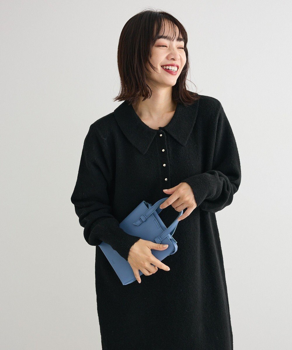 Green Parks 金釦ポロシャツニットワンピース 