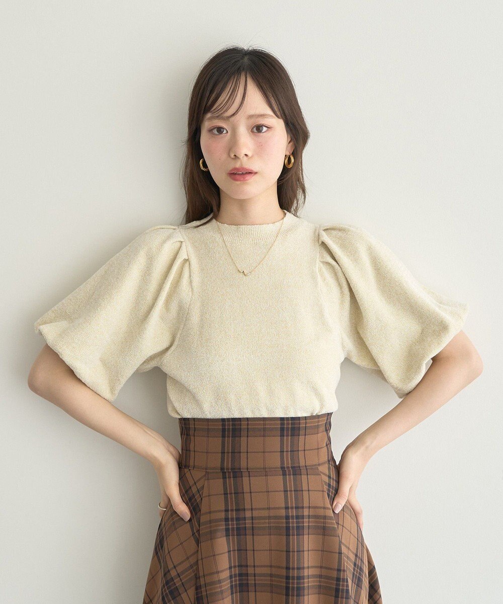 earth music&ecology ラメモールパフスリニットプルオーバー 