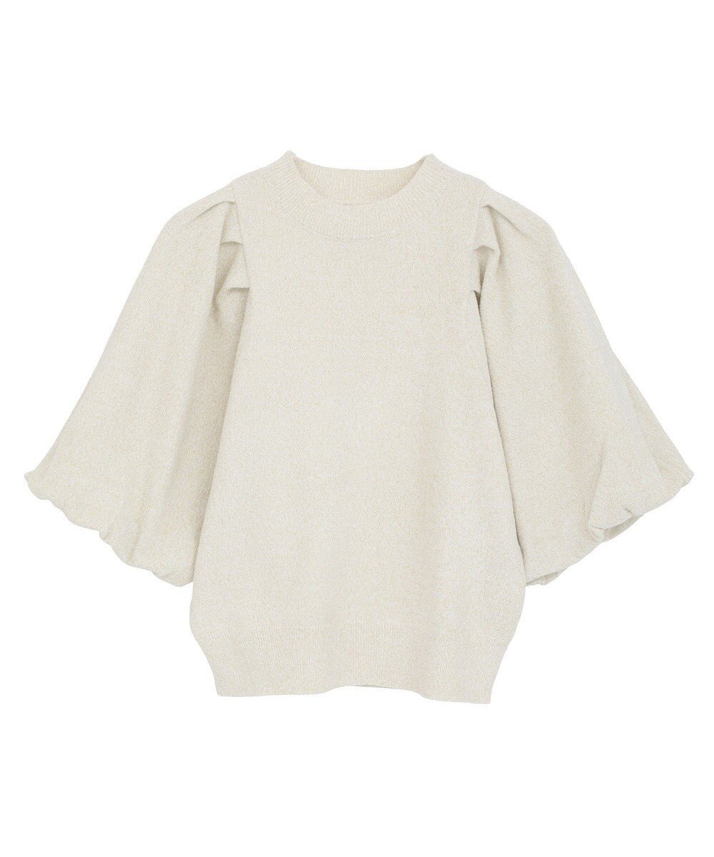 earth music&ecology ラメモールパフスリニットプルオーバー 