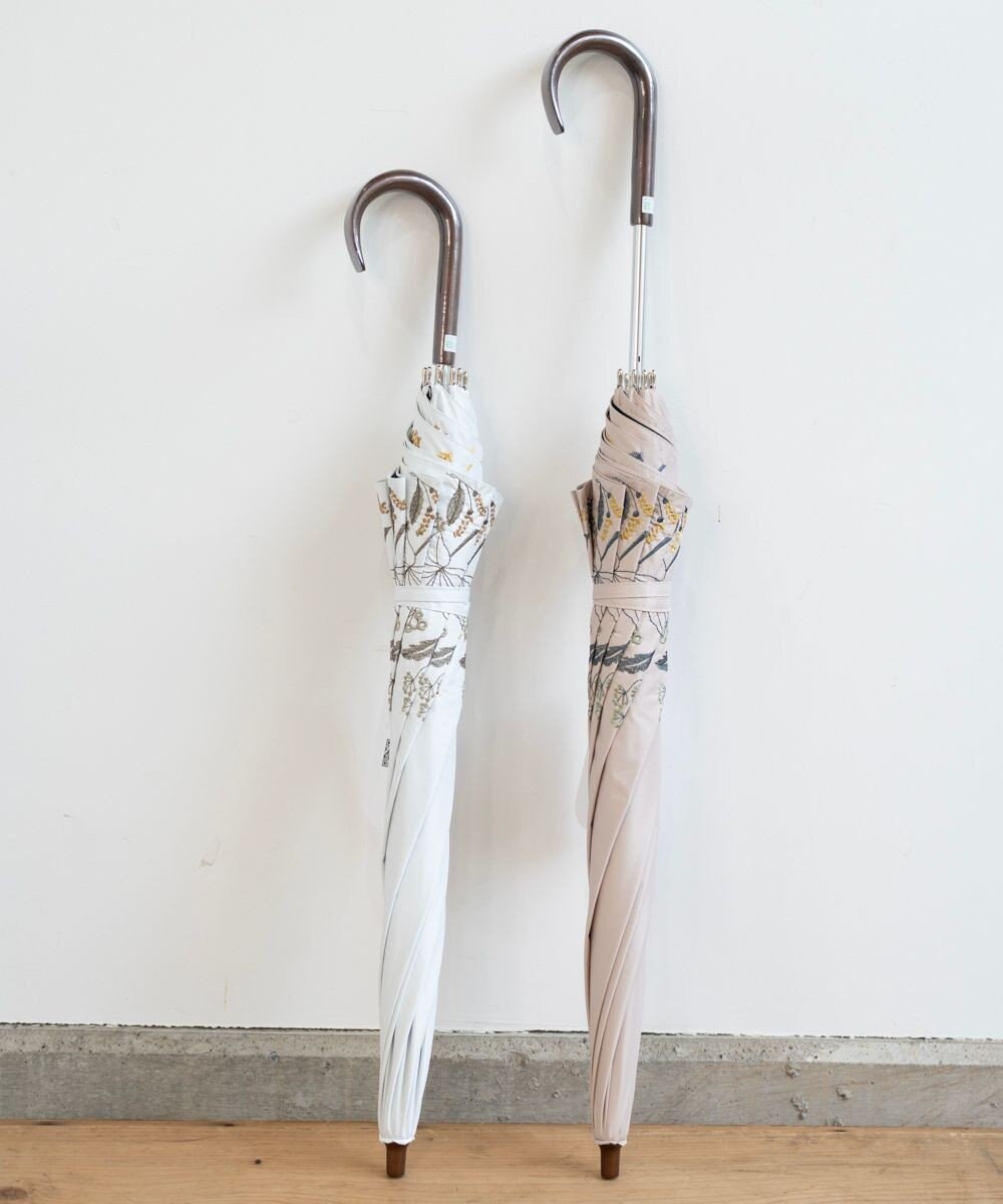 AND WOOL 〈一級遮光生地・晴雨兼用〉筆記帳刺繍の日傘 （長傘タイプ） 