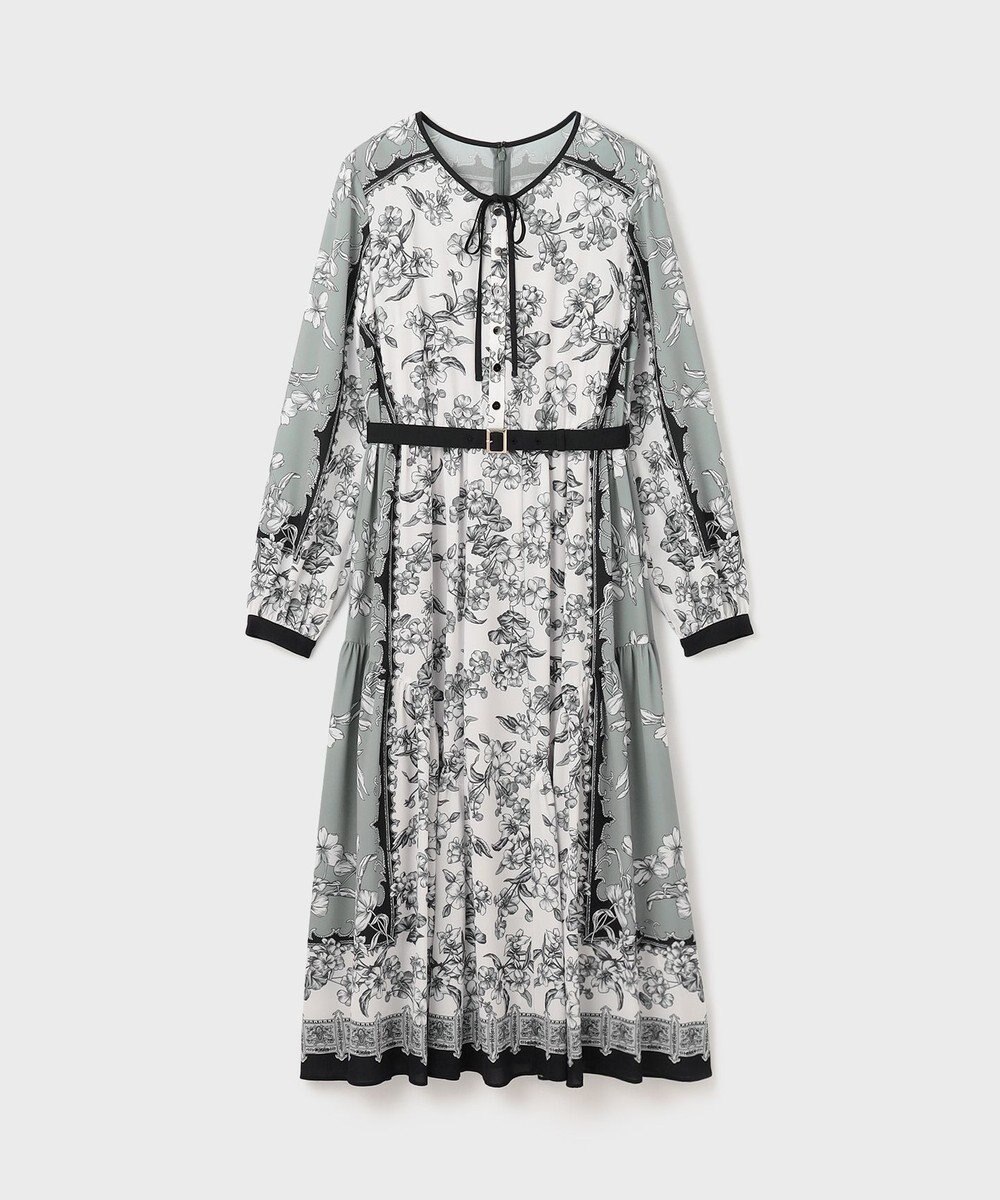 GRACE CONTINENTAL フラワーパネルプリントワンピース 