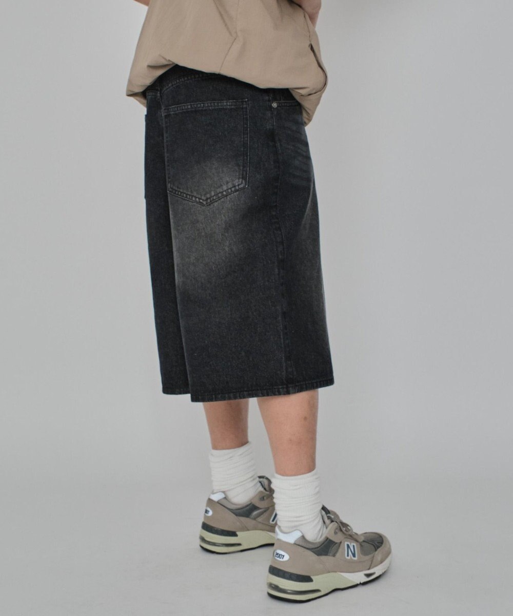 WEGO 【紐で調節可能】スーパーバギーデニムショーツ 