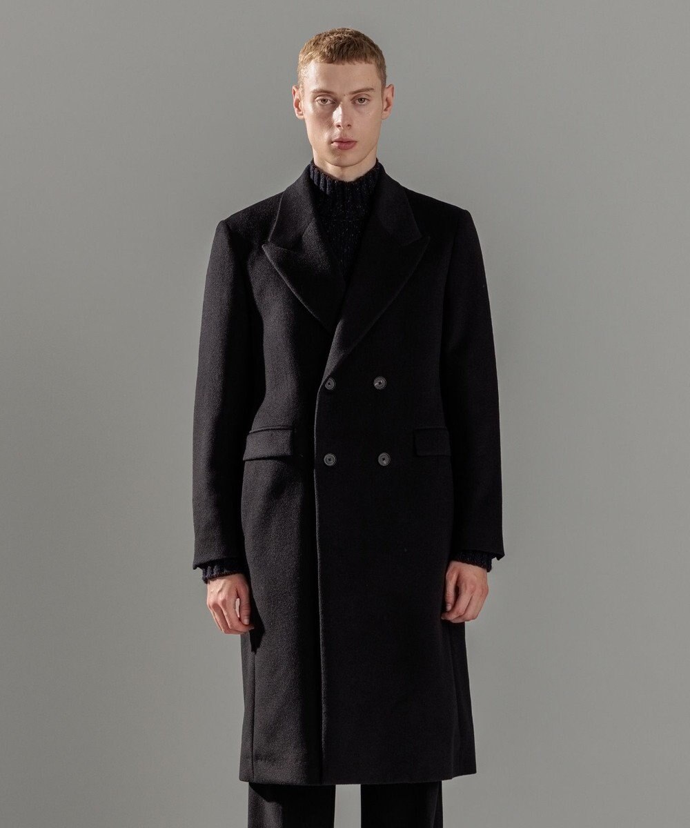 JOSEPH HOMME 【WEB限定】グロッシーウール　ダブルブレストチェスターコート 