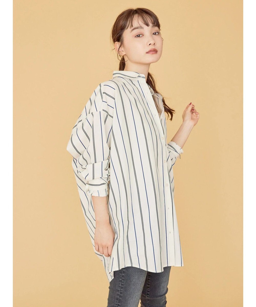 AMERICAN HOLIC ドビーストライプシャツチュニック 