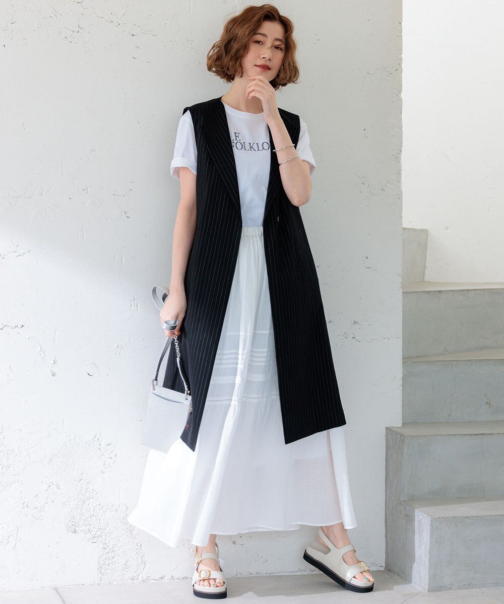 23区 S 【CLASSY.6月号掲載/洗える】リネンレーヨンストレッチ ジレ 